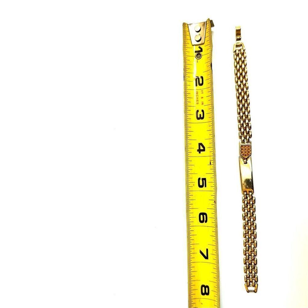 Gold tone vintage chain ID bracelet - Picture 8 of 9